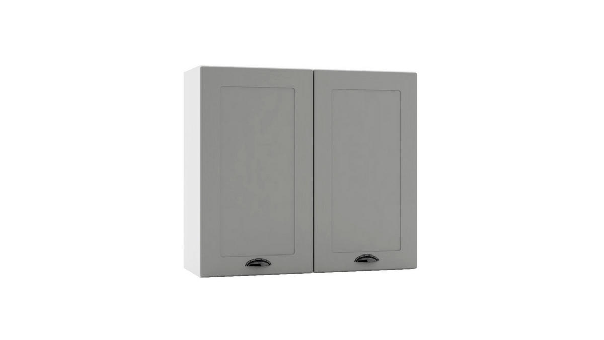 HÄNGESCHRANK W80 P/L – Elvara – Stilvolle Wandlösung – Grau / Matt - Grau, Holzwerkstoff (80/72/30cm) - ROYAL24_MARKT