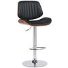 BARHOCKER Lederlook walnuss/schwarz - Chromfarben/Walnussfarben, Textil/Metall (50/94/50cm) - CLP