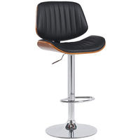 BARHOCKER Lederlook walnuss/schwarz - Chromfarben/Walnussfarben, Textil/Metall (50/94/50cm) - CLP
