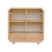 KOMMODE aus Massivholz mit Glas OMNIS - Eichefarben, Holz (100/105/40cm) - Rawood Furniture