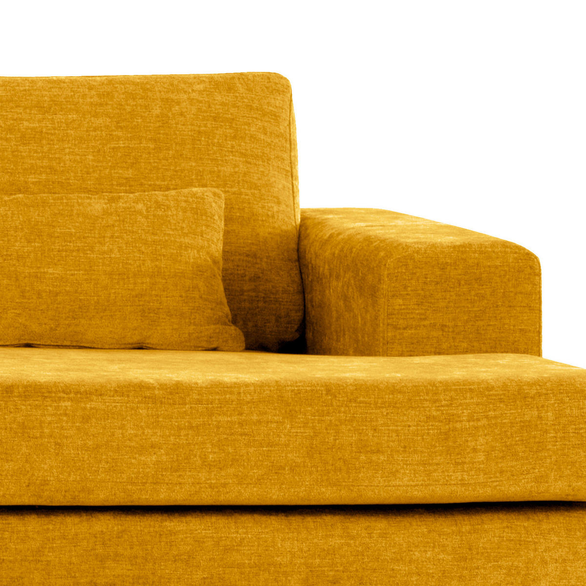 WOHNLANDSCHAFT mit Longchair - Eichefarben/Gelb, Eichenholz/Textil (371/81/219cm) - home24