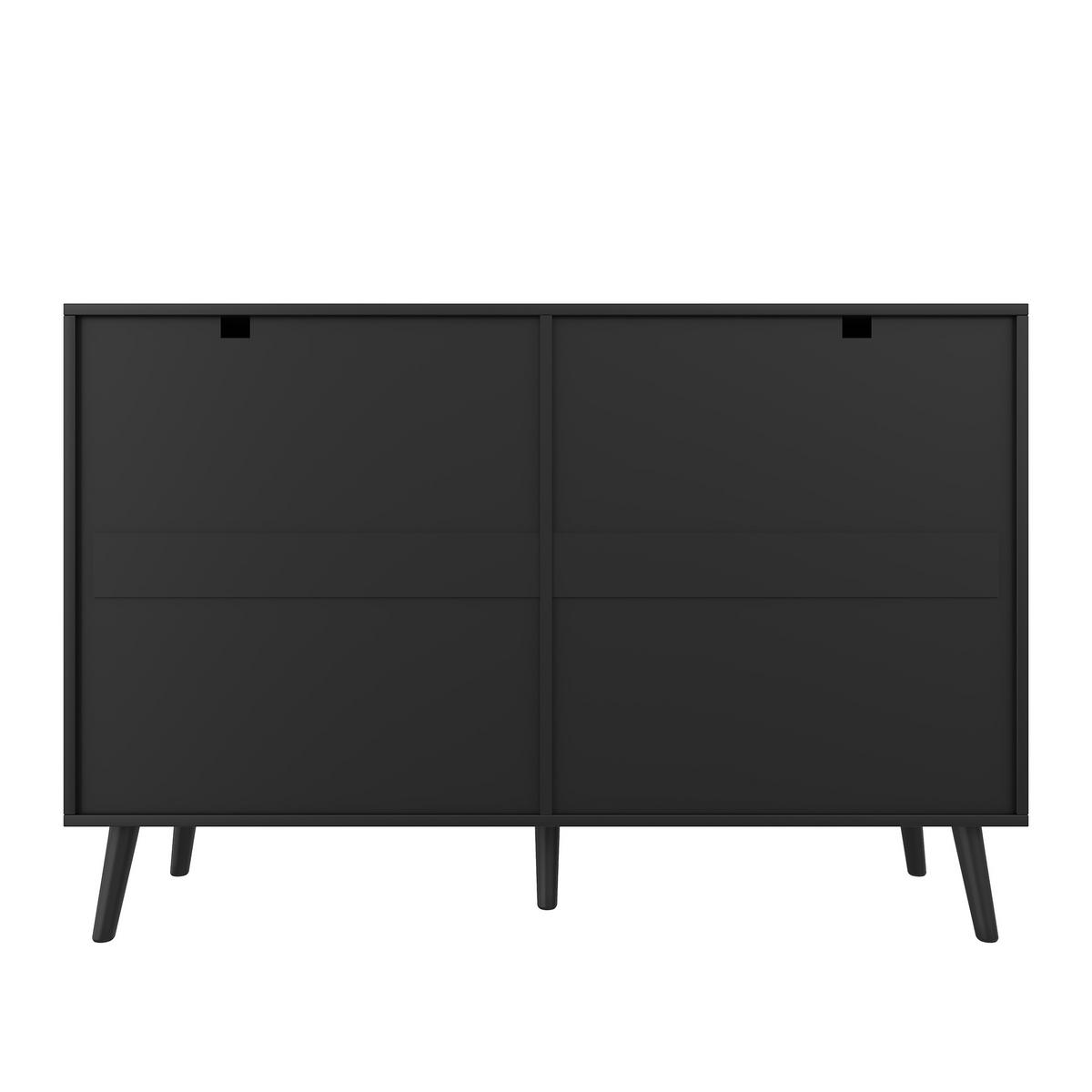 SIDEBOARD schwarz Holzoptik 3D Türen - Naturfarben, Holz (120/85/40cm) - Fortuna Lai
