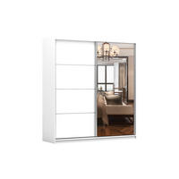 SCHIEBETÜRENSCHRANK - Schrank POSA 42 Weiß - Weiß, Holzwerkstoff (203/218/61cm) - Möblo