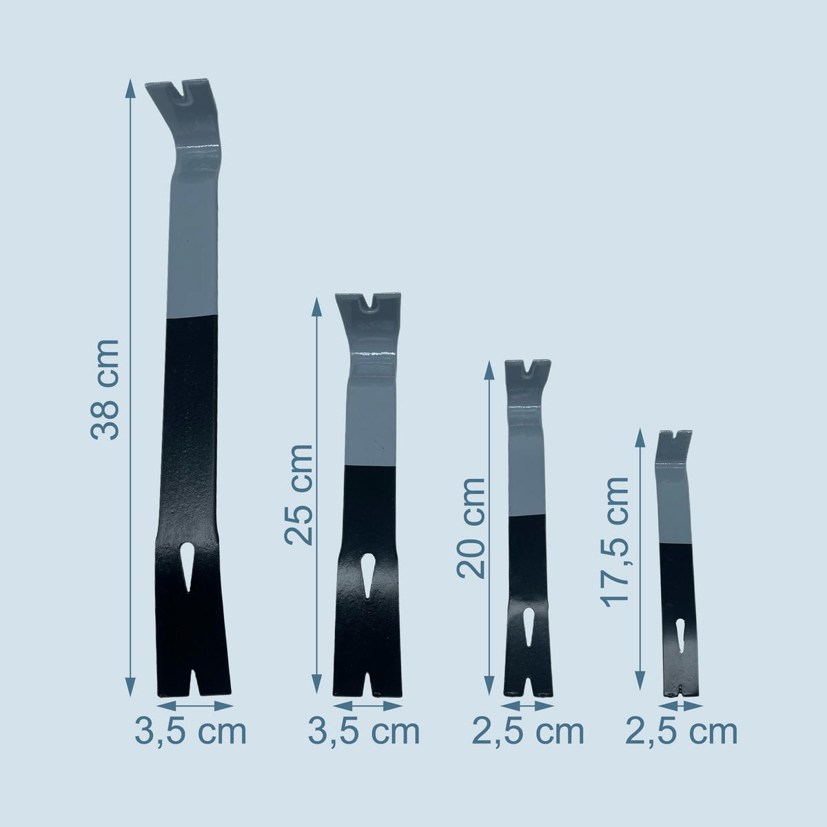 4-DIELNA sada páčidiel - viacfarebná, kov (0.6/3.5/38cm) - Relaxdays