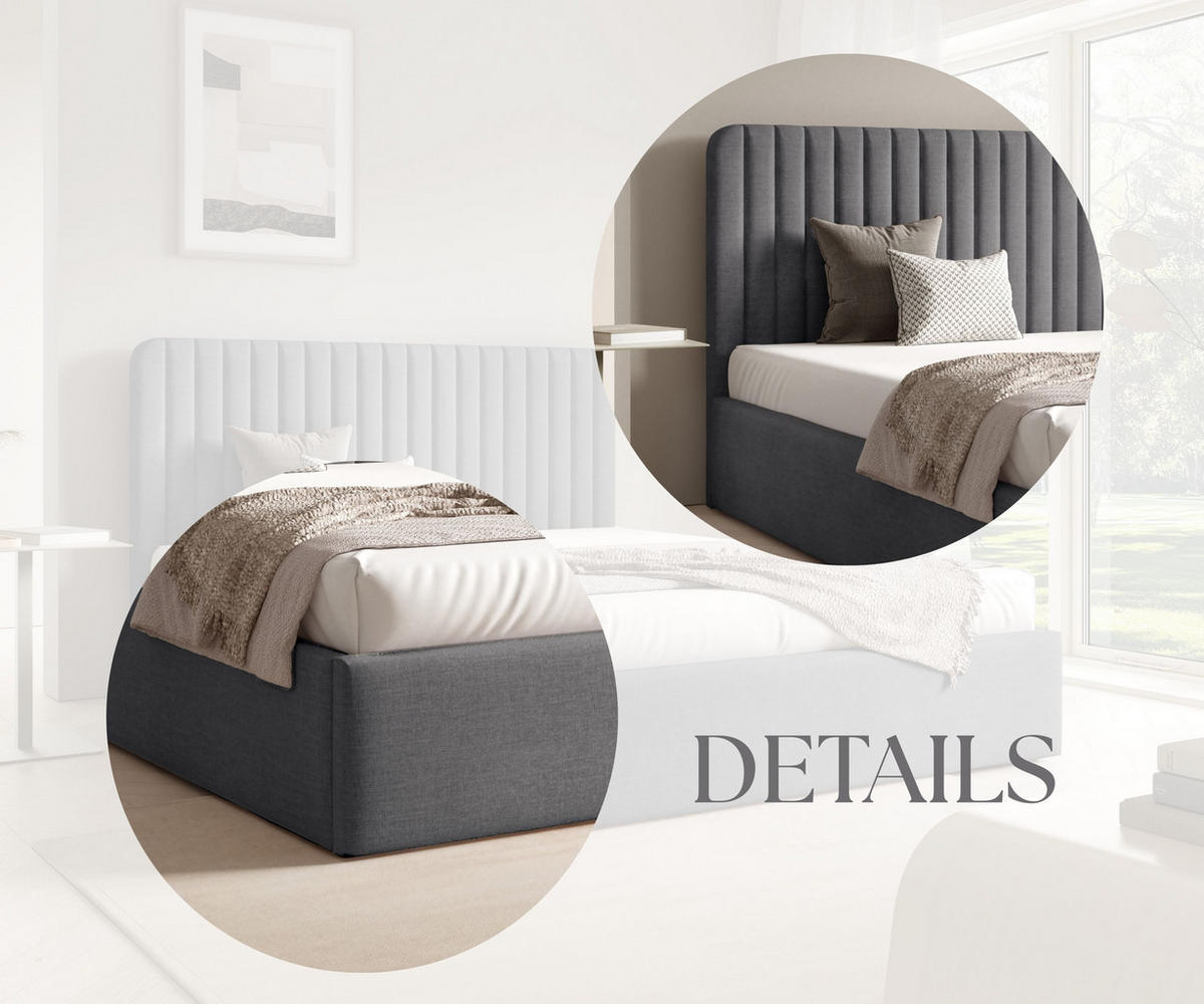 POLSTERBETT BEZA II - Dunkelgrau - Dunkelgrau, Textil (140/200cm) - AN-Moebel 4u