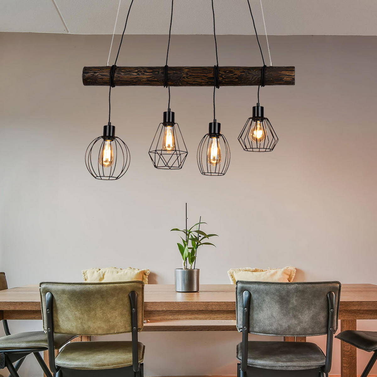 HÄNGELEUCHTE CLIVIA Kiefernholz Braun - Braun, Holz (90/35/150cm)