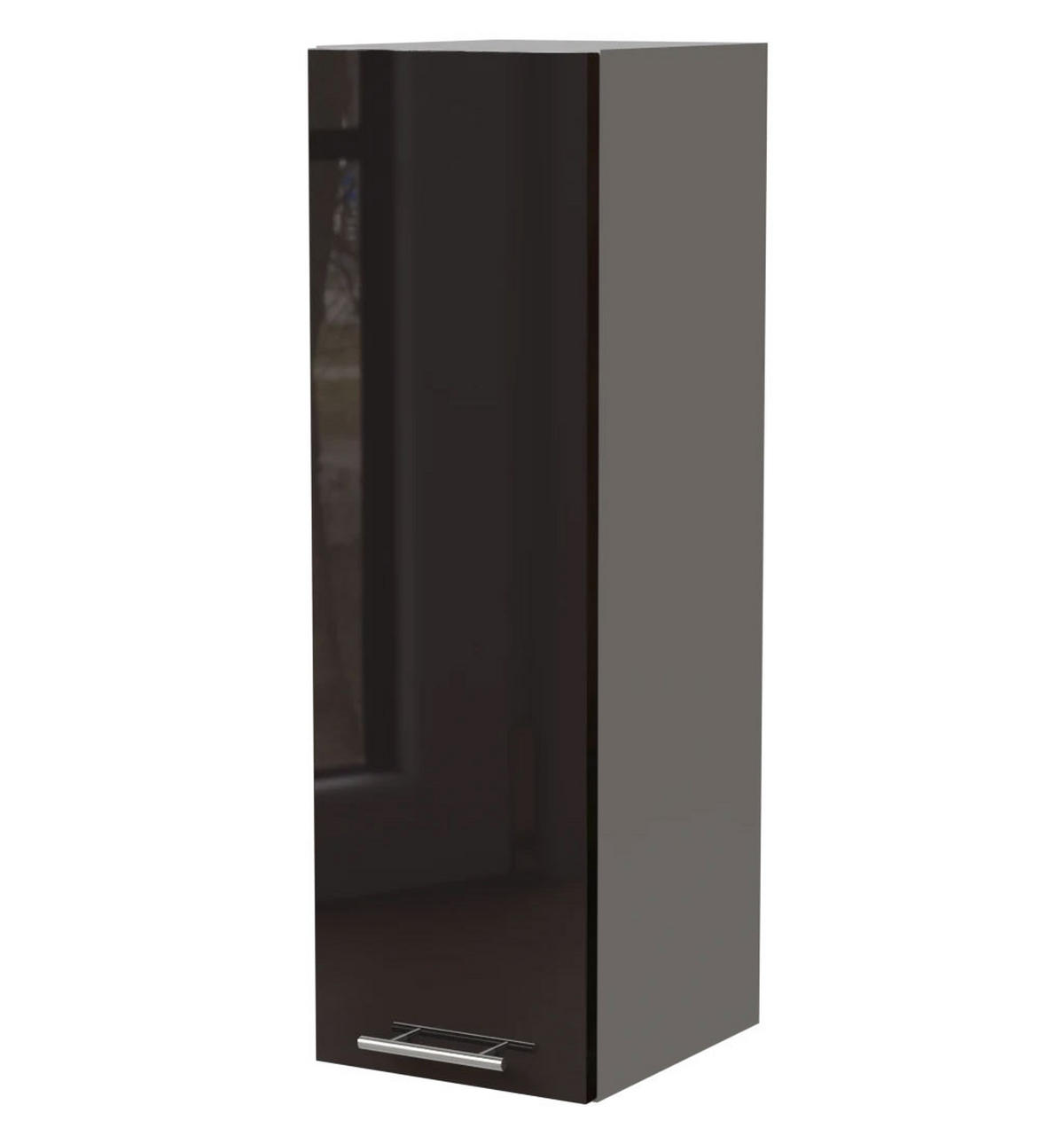 KÜCHENHÄNGESCHRANK W4/30 Essen Schwarz Hochglanz / Grau Matt 30 / 32,5 / 96cm - Schwarz Hochglanz/Schwarz, Holz/Holzwerkstoff (30/96/32.5cm) - Feldmann-Wohnen