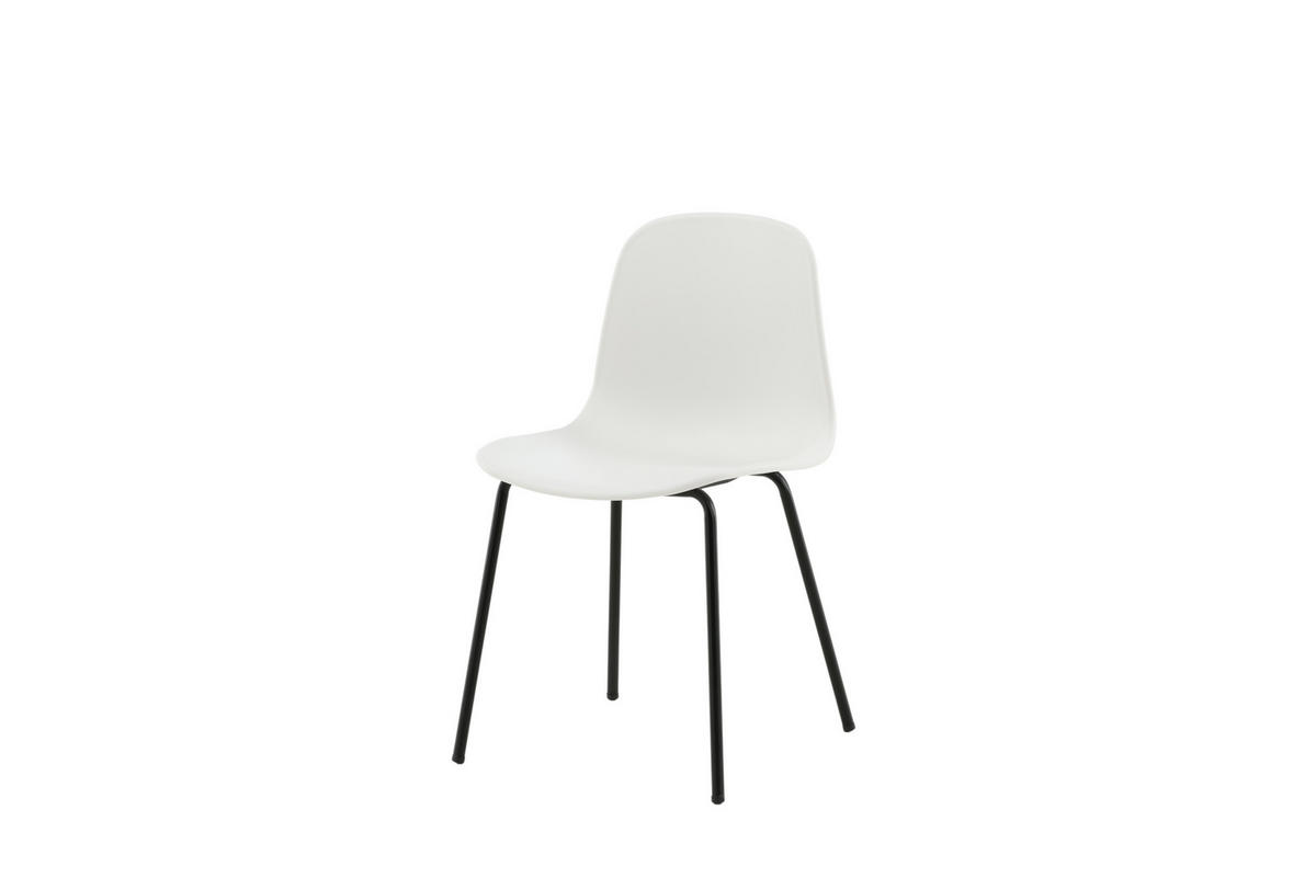 STUHL 2er-Set weiß, schwarz - Weiß, Holzwerkstoff (49/82/48cm) - ebuy24