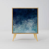 SIDEBOARD CELESTIAL FALL, Eichefarben, 57,5x42x75,5 cm, Goldfarbene Metallfüße - Eichefarben/Goldfarben, Holzwerkstoff/Metall (57.5/75.5/42cm) - SpaceRebels