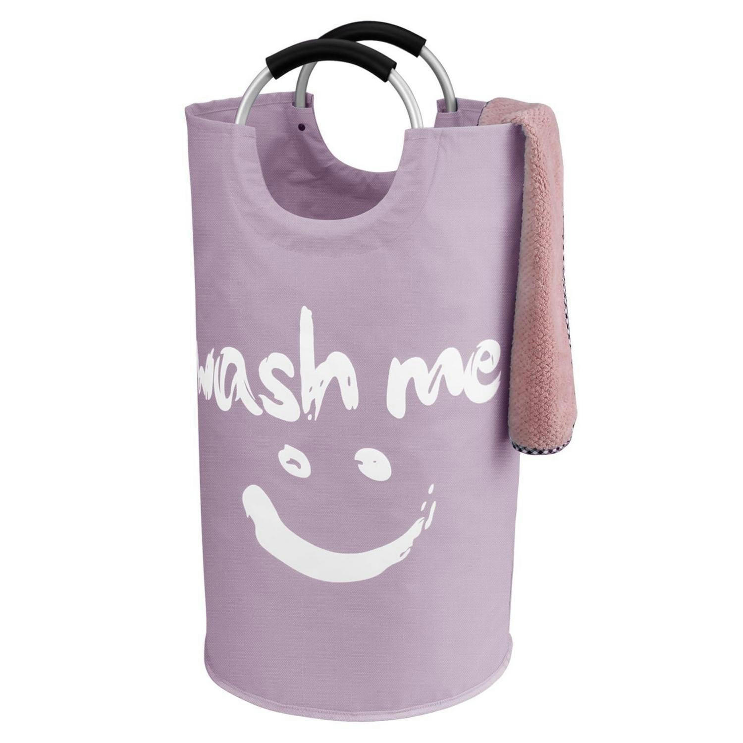 WÄSCHESAMMLER 95L faltbar mit Griffen Lila - Lila, Textil (39/79/39cm)