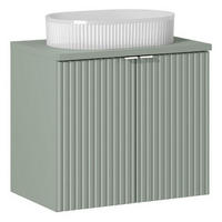 WASCHTISCHKOMBI 60 cm 3 Teile - Line Reed Green L BM87 in Schilfgrün/ Evoke Eiche - Grün, Holz (60/57/40cm)