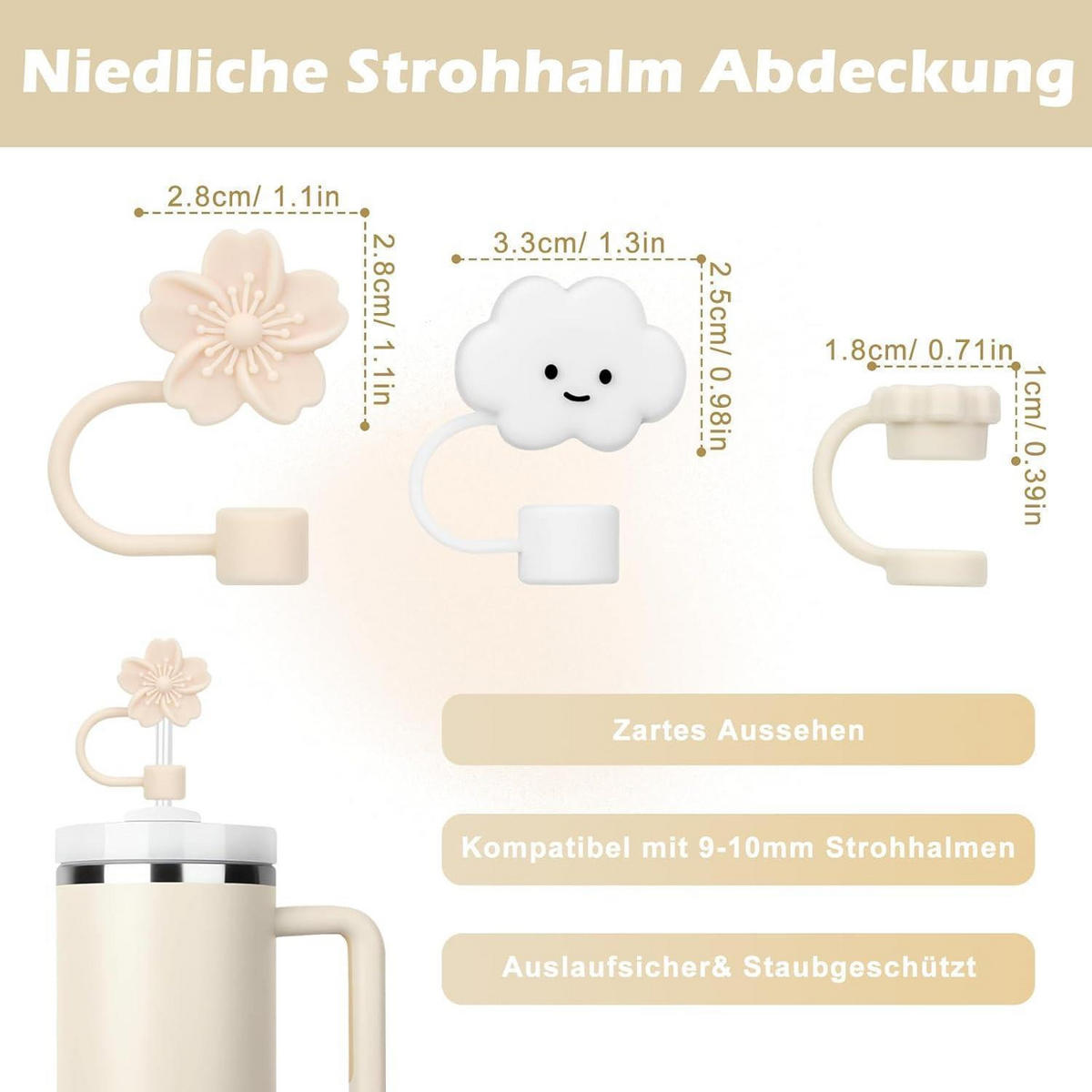TRINKFLASCHEN-ZUBEHÖR Set 11-teilig Creme Tonal - Creme, Kunststoff (13.5/2.6/14.6cm)