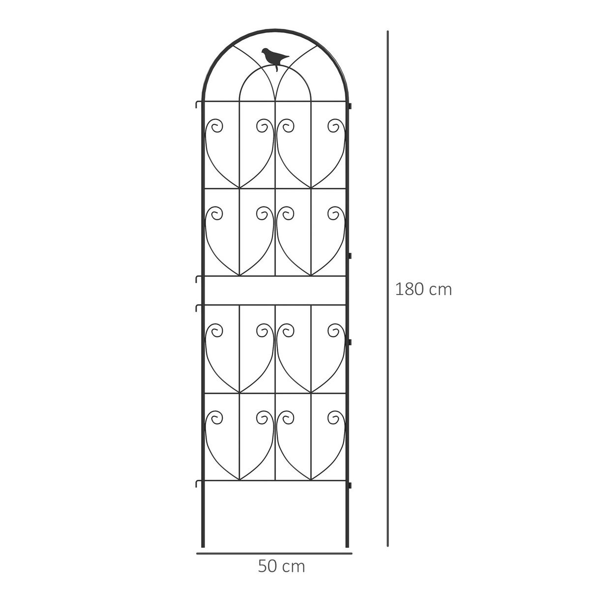 RANKGITTER DE-18329 2er-Set mit Vogelmotiven, 180 cm hoch Schwarz - Schwarz, Metall (1.3/180/50cm) - ComfortXL