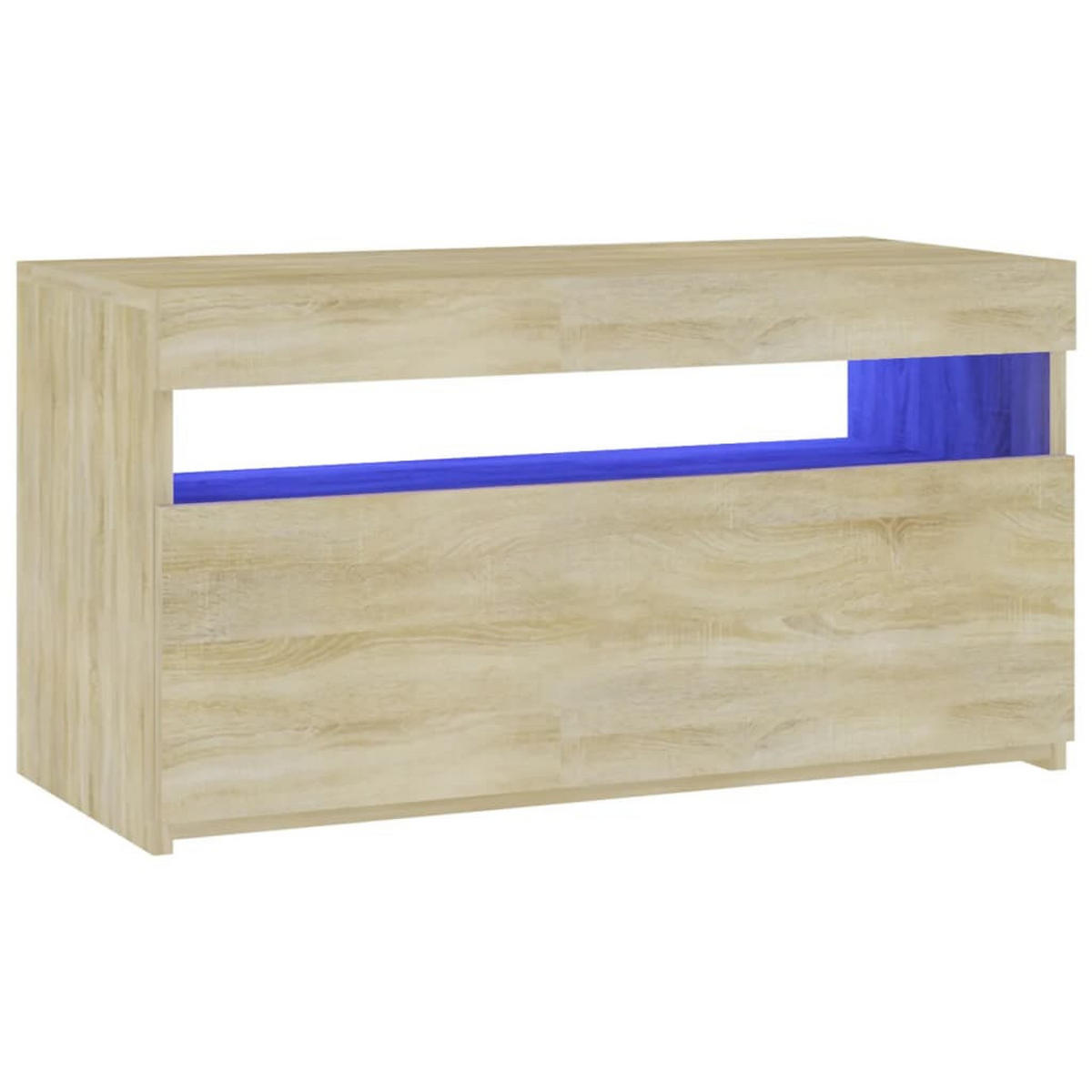 LOWBOARD mit Led-Leuchten 75/35/40 cm aus Holzwerkstoff in Sonoma-Eiche Dekor - Sonoma Eiche, Holz (75/40/35cm) - vidaXL