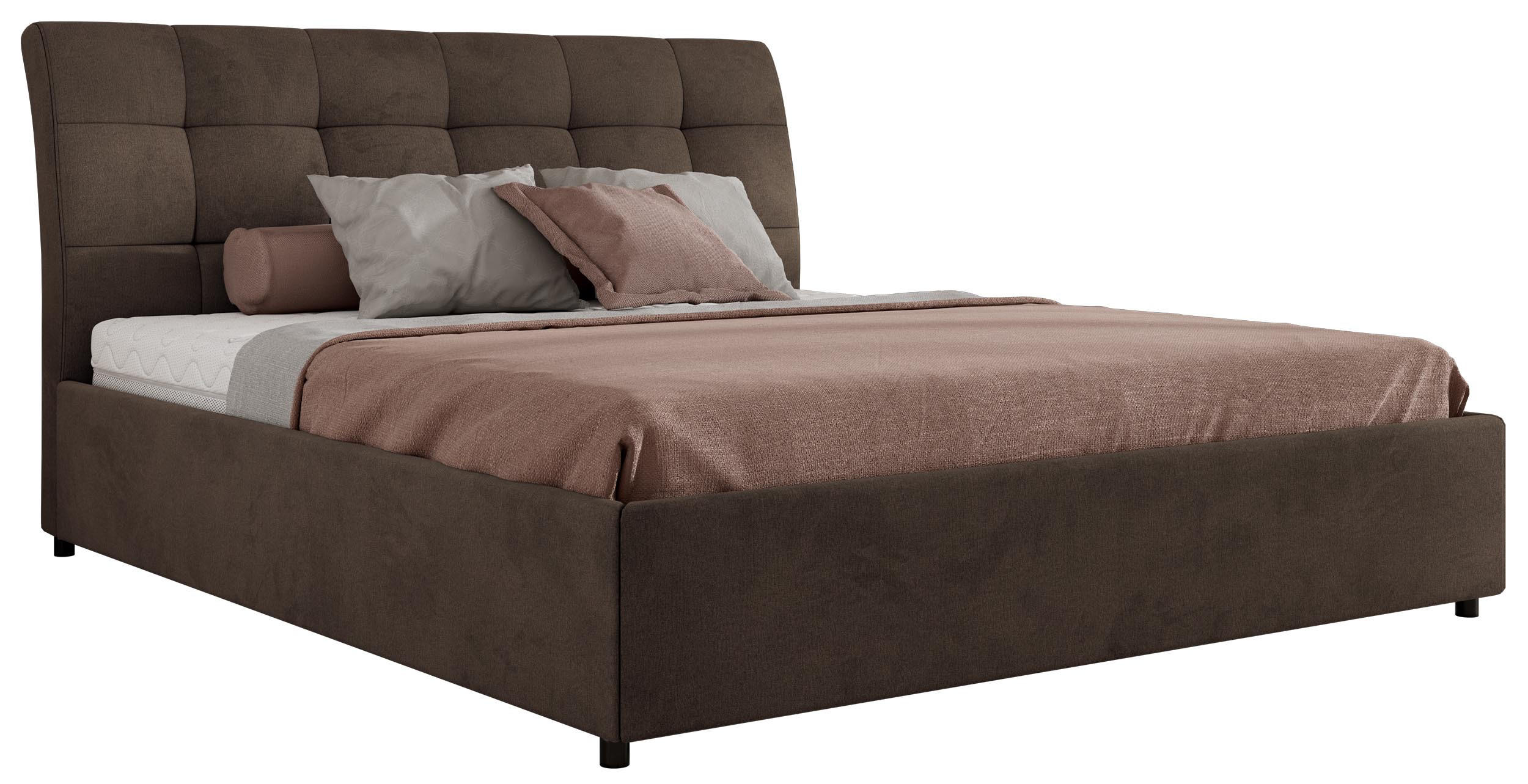 POLSTERBETT GALA CLASSIC 200/200 - Braun Velvet - ohne Matratze - Braun, Textil (200/200cm) - MKS