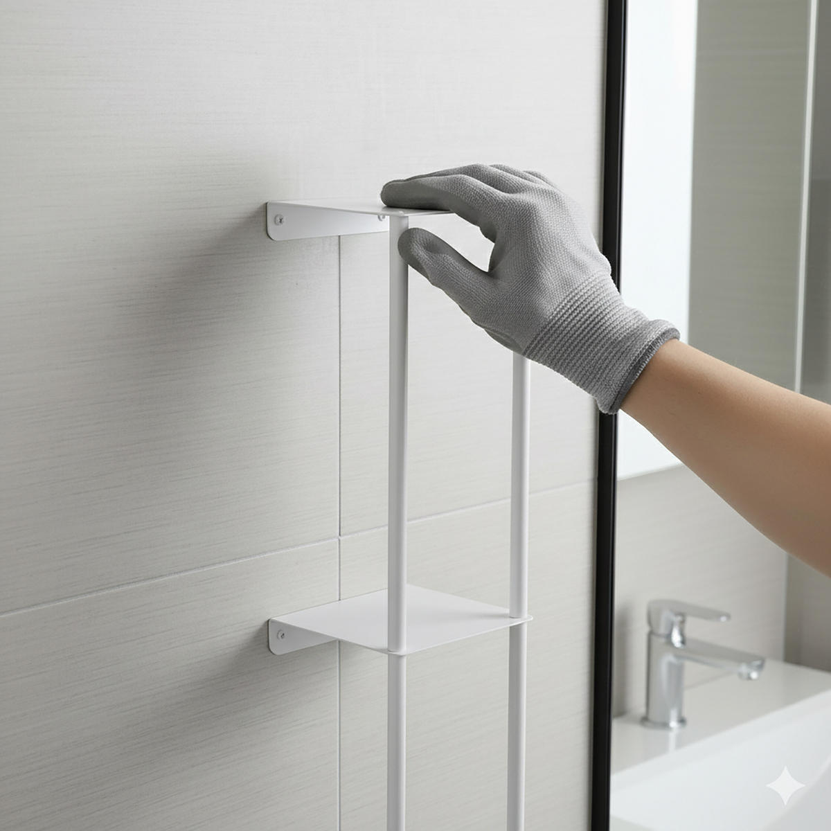 STENOVÝ vešiak na uteráky - biela, kov (20/83.5/20cm) - Relaxdays