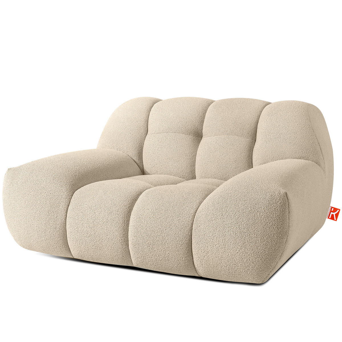 SESSEL VENA Bouclé, Hellbeige - Beige, Holz/Textil (135/72/105cm) - KONSIMO®