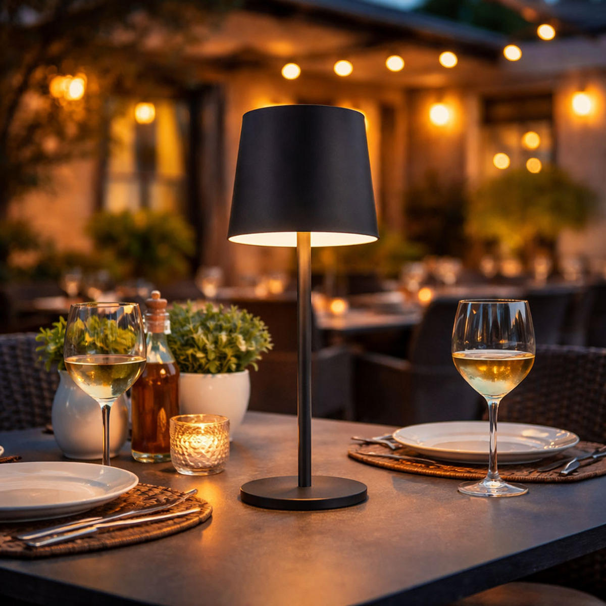 LED TISCHLEUCHTE Metall Schwarz - Schwarz, Metall (8.5/8.5/28cm) - Globo Lighting