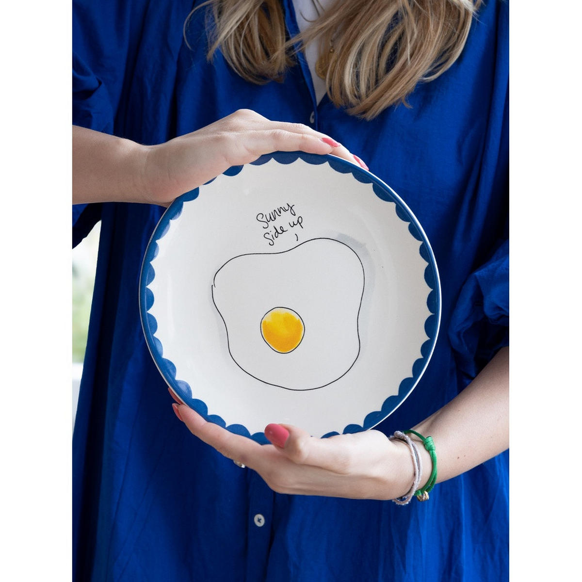 TELLER Sunny Side Up in Bunt - 22cm - Multicolor, Keramik (21.8/21.8/2.5cm) - Blond Amsterdam