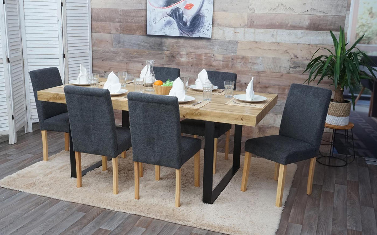 ESSZIMMERSTUHL klassisch und zeitlos 90x43x56cm Sitzhöhe 45cm Stoff/Textil helle Beine Anthrazitgrau - Anthrazit, Textil (43/90/56cm) - CHEFGASTRO