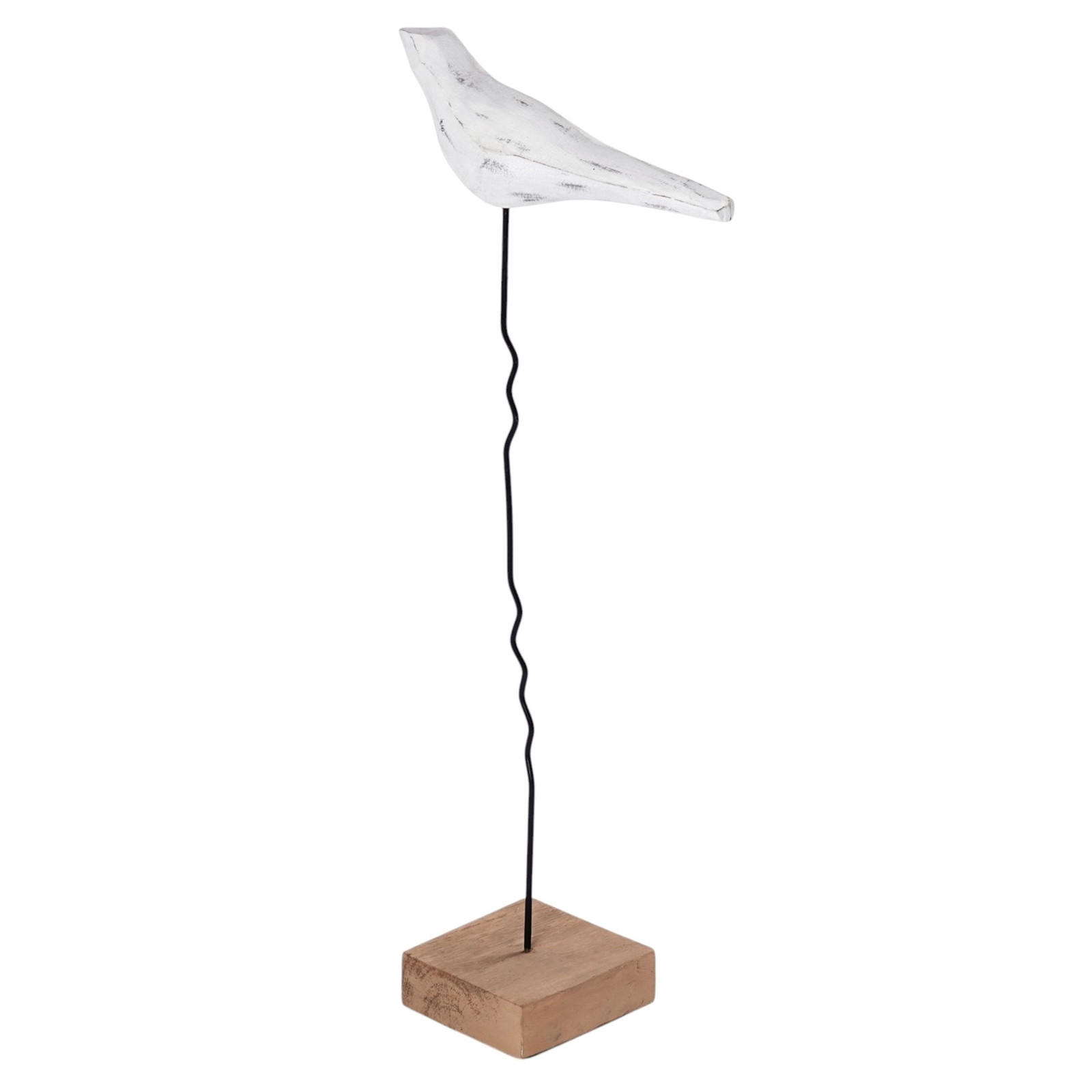 SKULPTUR Vogel Figuren Kikki 3er Set - Weiß, Holz (30/65/11cm) - CREEDWOOD