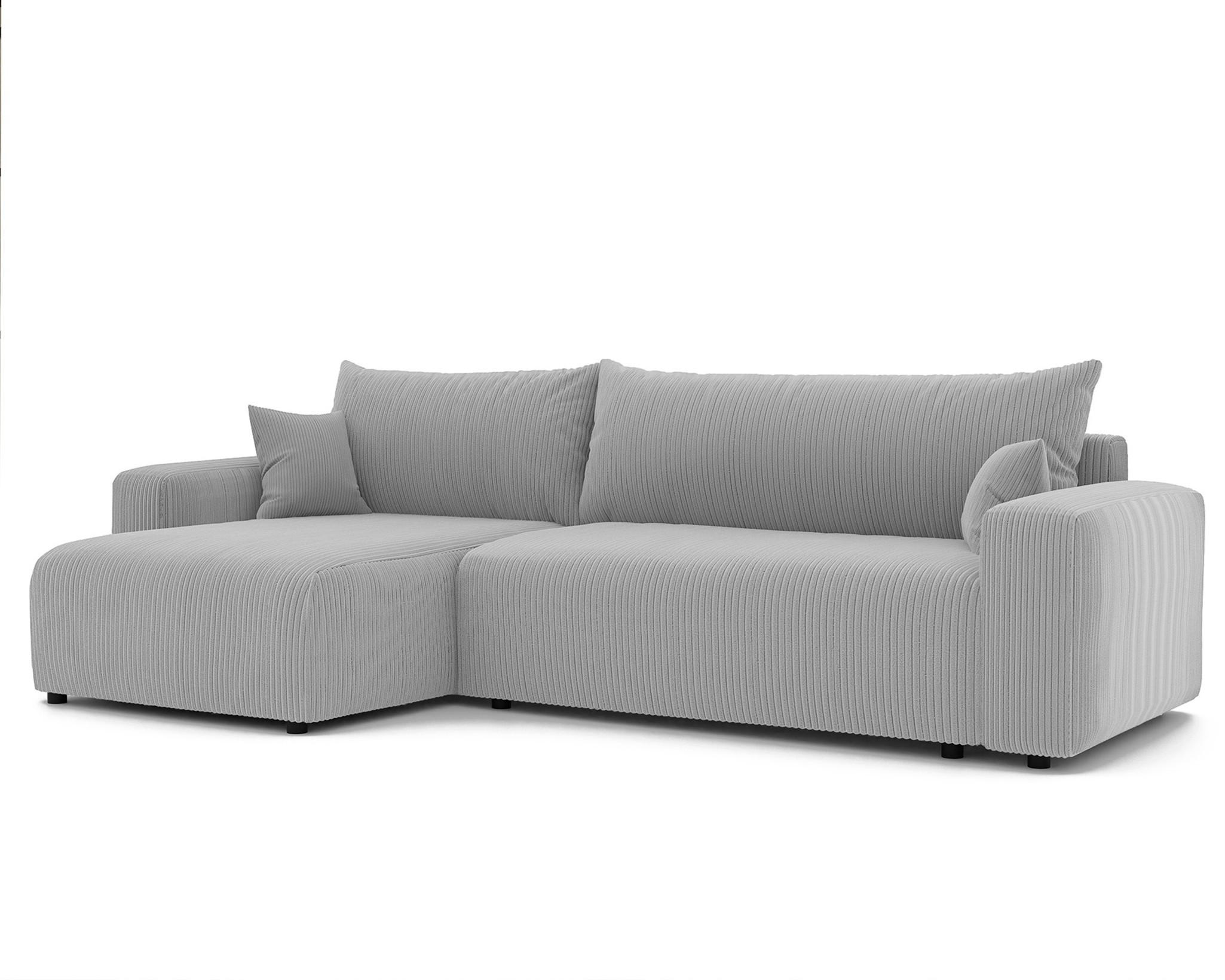ECKSOFA Luna Max Mit Schlaffunktion - Hellgrau, Holzwerkstoff/Textil (278/145cm) - Fun Möbel