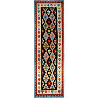 LÄUFER Gashgai Kelim Schwarz 295/88 cm Schurwolle - Schwarz, Textil (88/295cm) - Looma