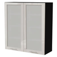 HÄNGESCHRANK Brerra W4S/90 Schwarz / RAL 9001 creme Hochglanz 90 / 32,5 / 96cm - Creme/Schwarz, Holz/Holzwerkstoff (90/96/32.5cm) - Feldmann-Wohnen