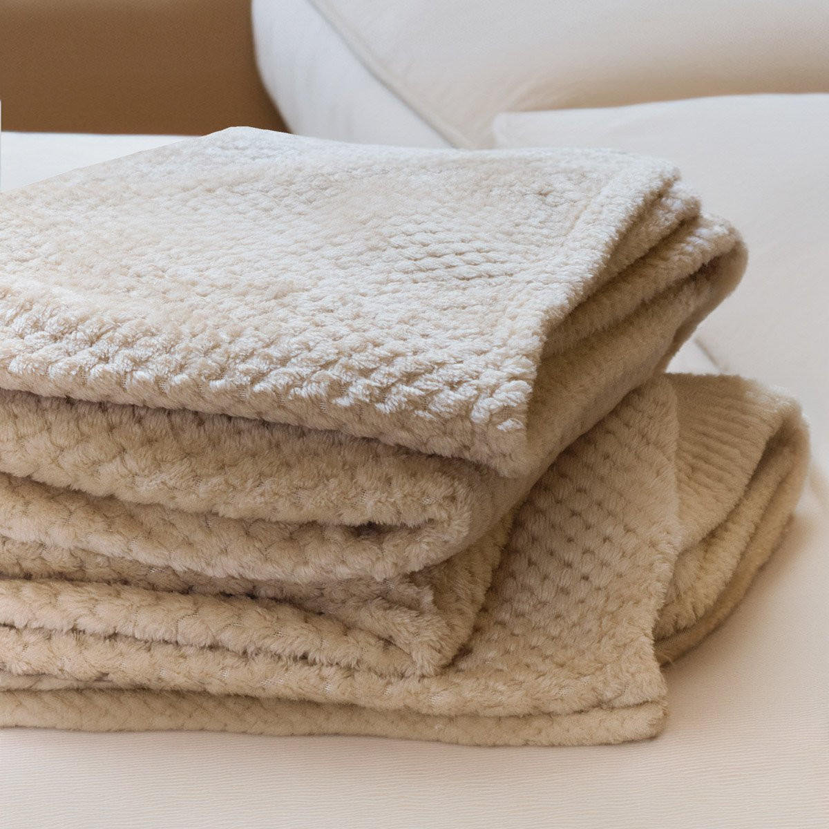 DECKE Noah beige 150/200 cm - Beige, Textil (150/200cm) - Homla