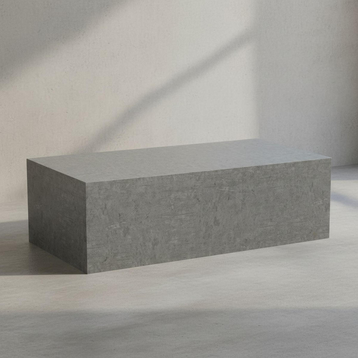 COUCHTISCH Würfelform in Beton-Optik – minimalistisches Design, Grau 100x50x30 cm - Grau, Holzwerkstoff (50/100/30cm) - KADIMA DESIGN