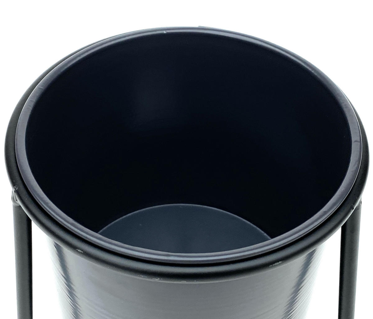 BLUMENSTÄNDER Metall Schwarz/Dunkelgrau 21/21/25 cm - Schwarz, Metall (21/25/21cm) - DanDiBo