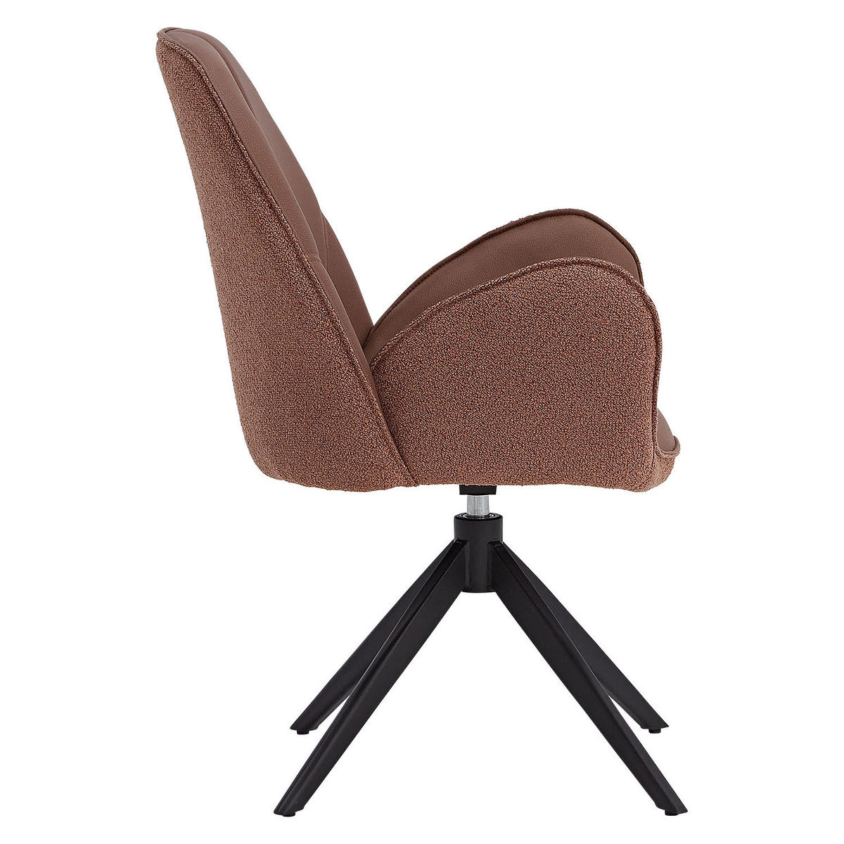 ARMLEHNENSTUHL Bouclé in Braun drehbar - Braun, Textil (60/90/59cm) - Homestyle4u