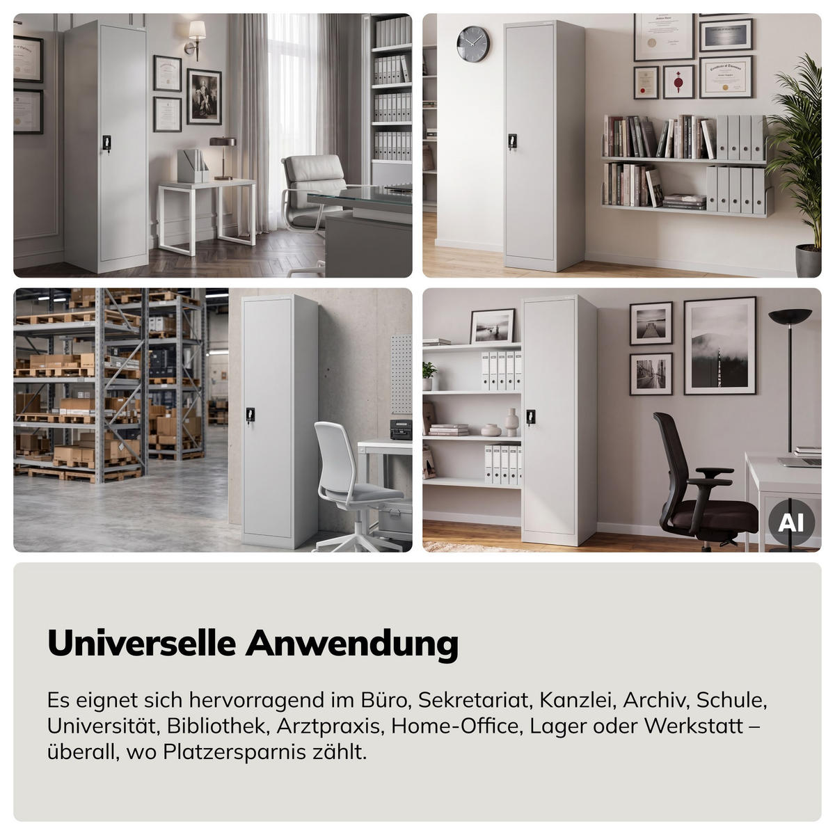 AKTENSCHRANK ALEX D600 - Grau, Metall (45/185/60cm) - Jan Nowak