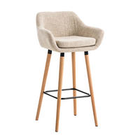BARHOCKER Grande, Gestell Holz, Stoff Creme - Creme/Braun, Holz/Textil (55/99/46cm) - TPFLiving