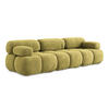 3-SITZER SOFA Chenille Stoff Grün - Limette/Schwarz, Kunststoff/Textil (285/70/96cm) - Makamii