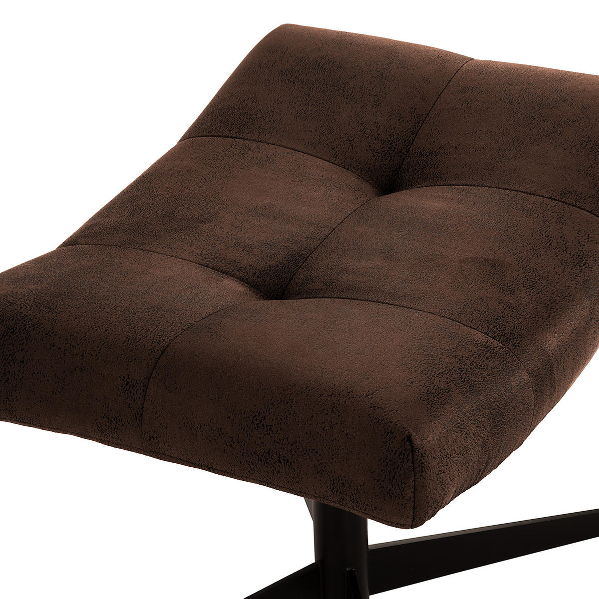 POLSTERHOCKER - Schwarz/Braun, Textil/Metall (67/47/50cm) - home24