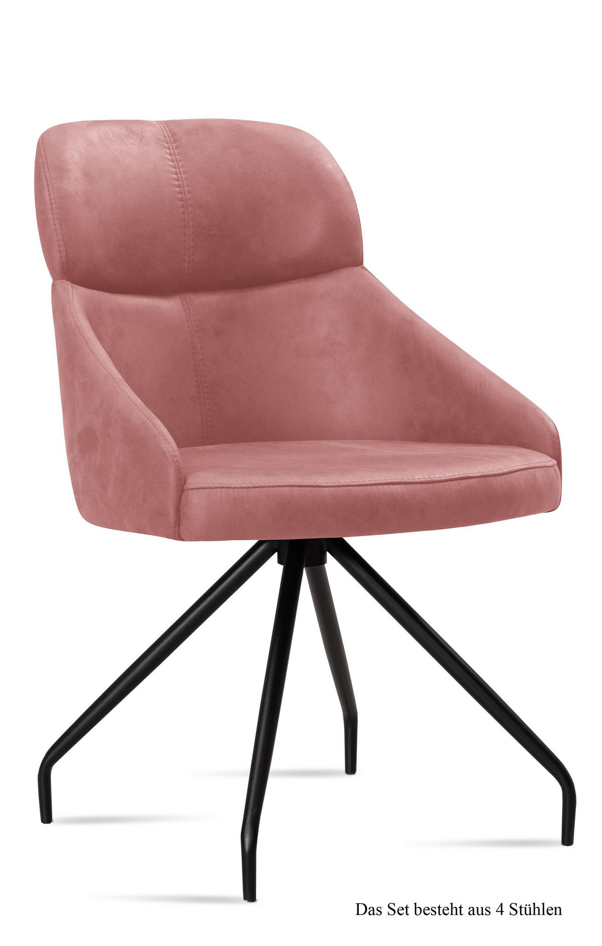 ESSZIMMERSTUHL (4er-Set) Dionne 52x82x63 Schwarz/Rosewood - Dunkelrosa/Schwarz, Kunststoff (63/82/52cm) - 58aufmkessel