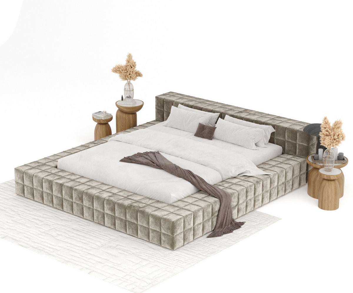 POLSTERBETT Nessino Beige 160/200 cm - Beige/Schwarz, Holz/Holzwerkstoff (160/200cm) - Maison de Reve