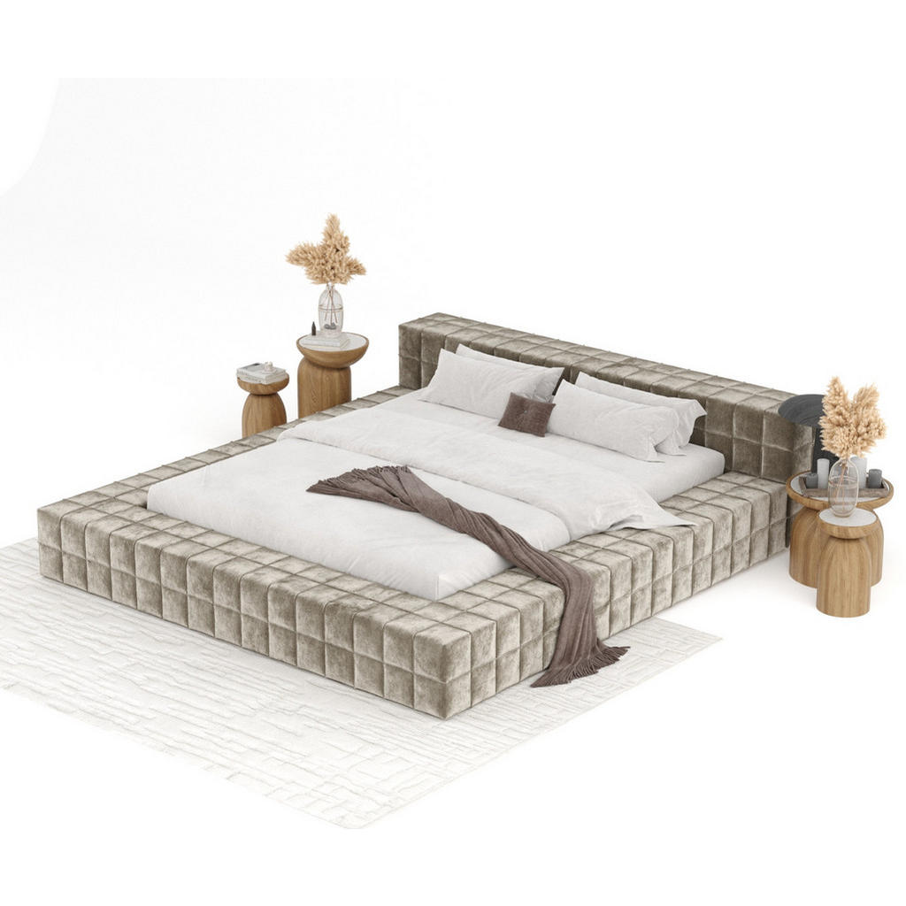 Thumbnail - Maison de Reve Polsterbett, Beige, Textil, Buche, Kiefer, 200x200 cm, Oeko-Tex® Standard 100, FSC 100%, Made in EU, Schl...