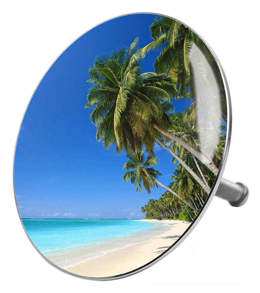 BADEWANNENSTÖPSEL Karibik - Blau, Metall (8/10/10cm) - Sanilo