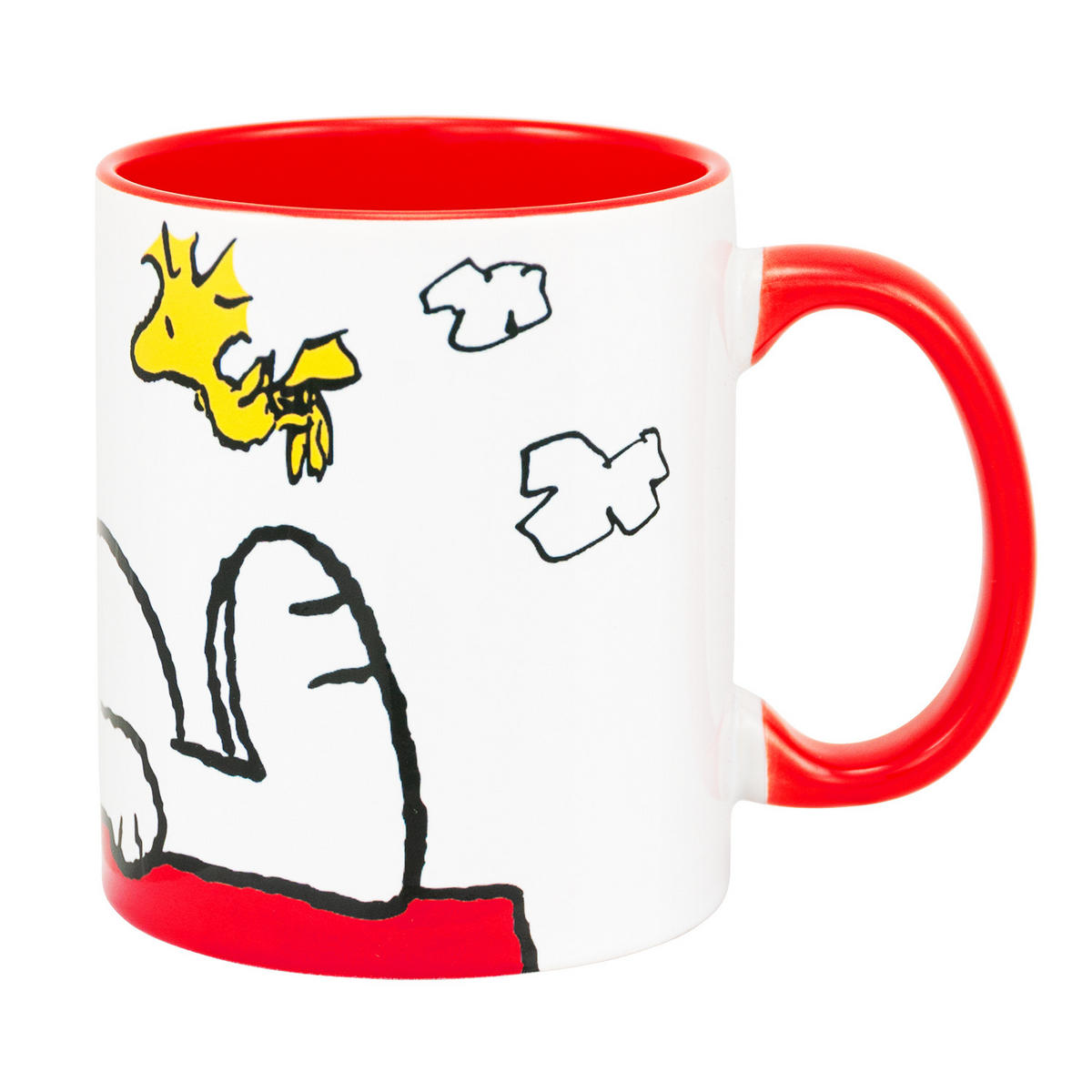 KAFFEEBECHER The Peanuts Snoopy Mach mal Pause Weiß/Rot 320 ml - Multicolor, Keramik (0.32L) - United Labels
