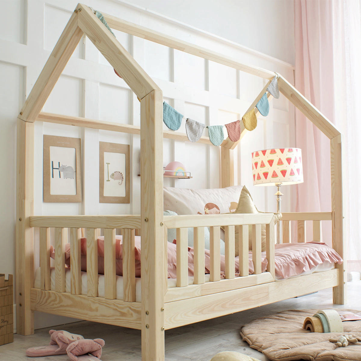 DOMČEKOVÁ POSTEĽ 90/190 Daisy Prírodné drevo - hnedá, drevo (90/190cm) - Petits-meubles