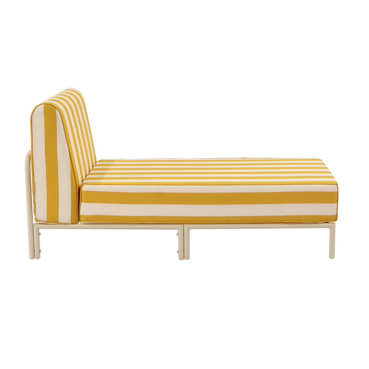CHAISELONGUE, Gelb - Gelb, Textil (72/78/153cm) - Oviala