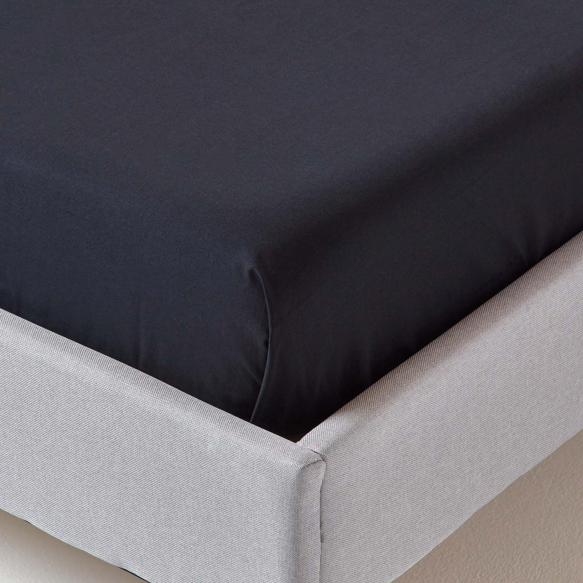 BETTLAKEN ohne Gummizug, Ägyptische Baumwolle, Fadendichte 200 - Schwarz, Textil (270/300cm) - Homescapes