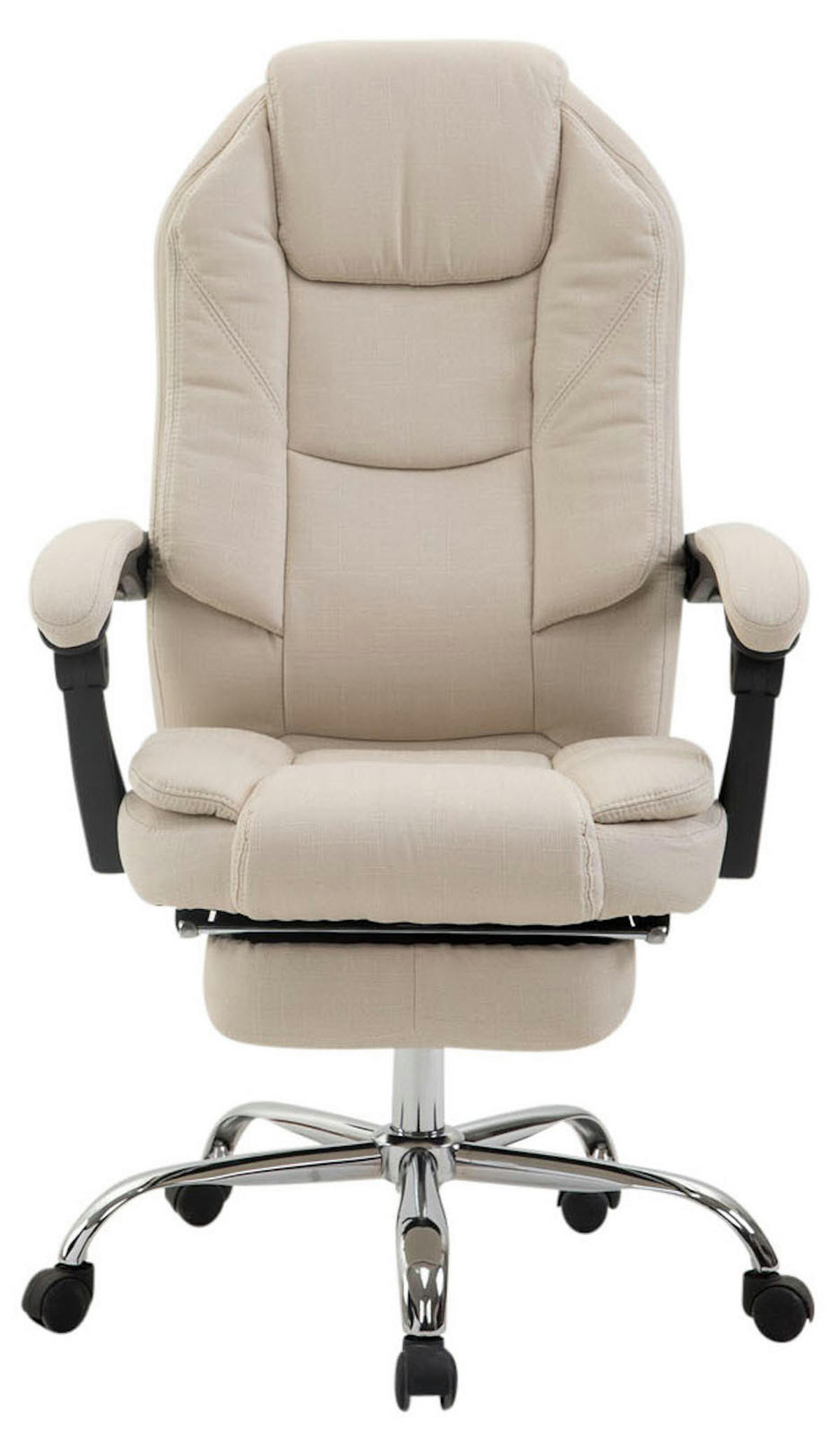 BÜROSTUHL MEDHA Stoff 114x67x64 Creme Stoff Metall - Creme, Textil/Metall (67/114/64cm) - DELUKE