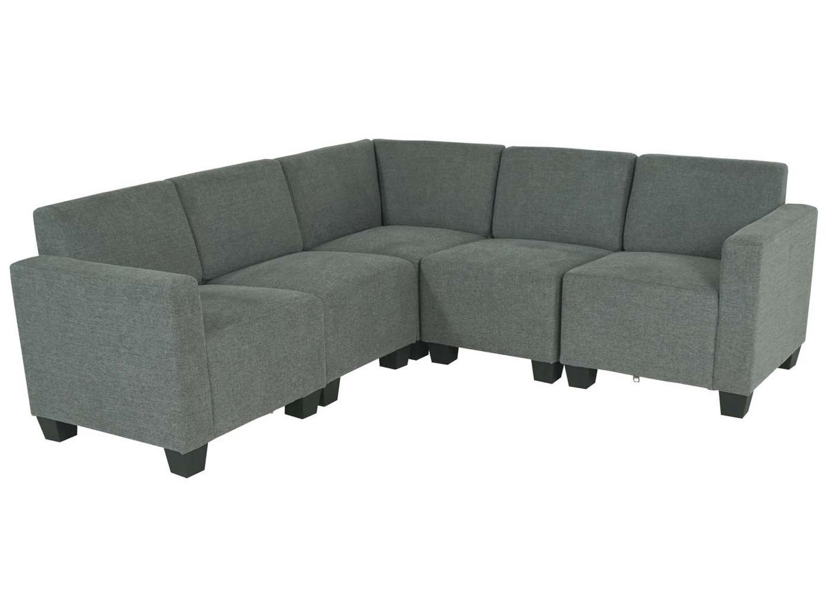 SOFA-SYSTEM COUCH-GARNITUR Grau - Grau, Textil (195/195cm) - MCW