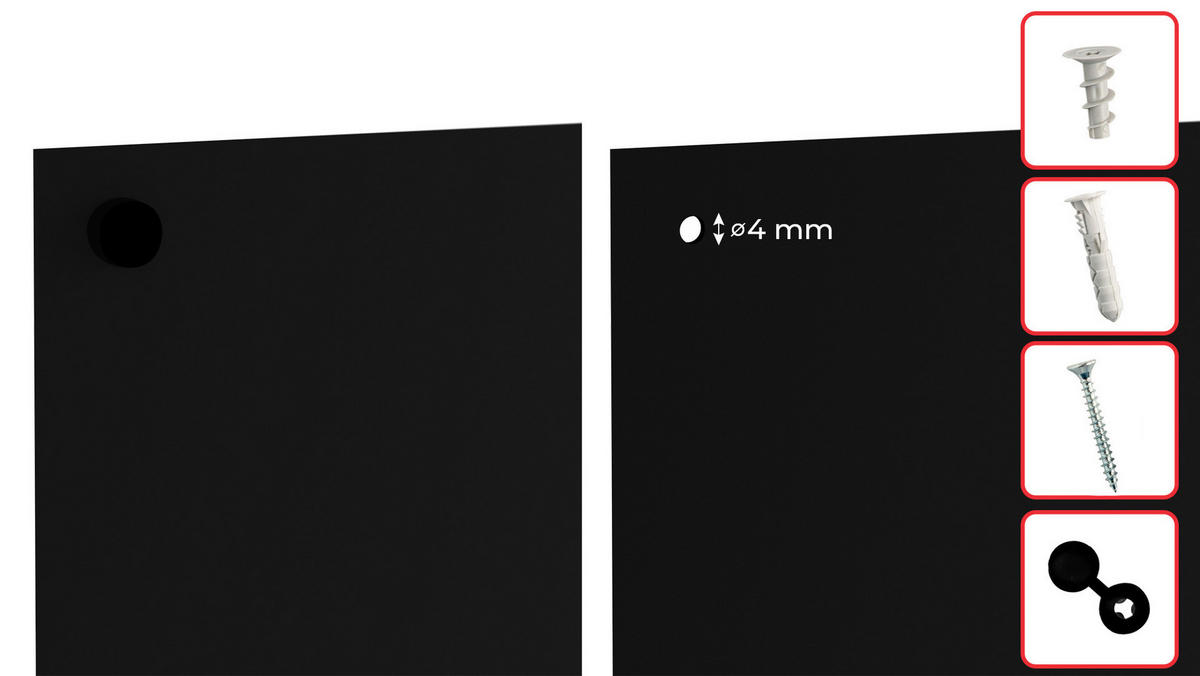 MAGNETPLATTE rahmenloses SLIMboard - Kreideoberfläche - 300x120 cm - Schwarz, Metall (300/120/0.3cm) - ALLboards