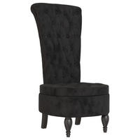 POLSTERSTUHL Mit Hoher Rückenlehne Schwarz Samt Knopfheftung - Schwarz, Textil (56/108/72.5cm) - vidaXL