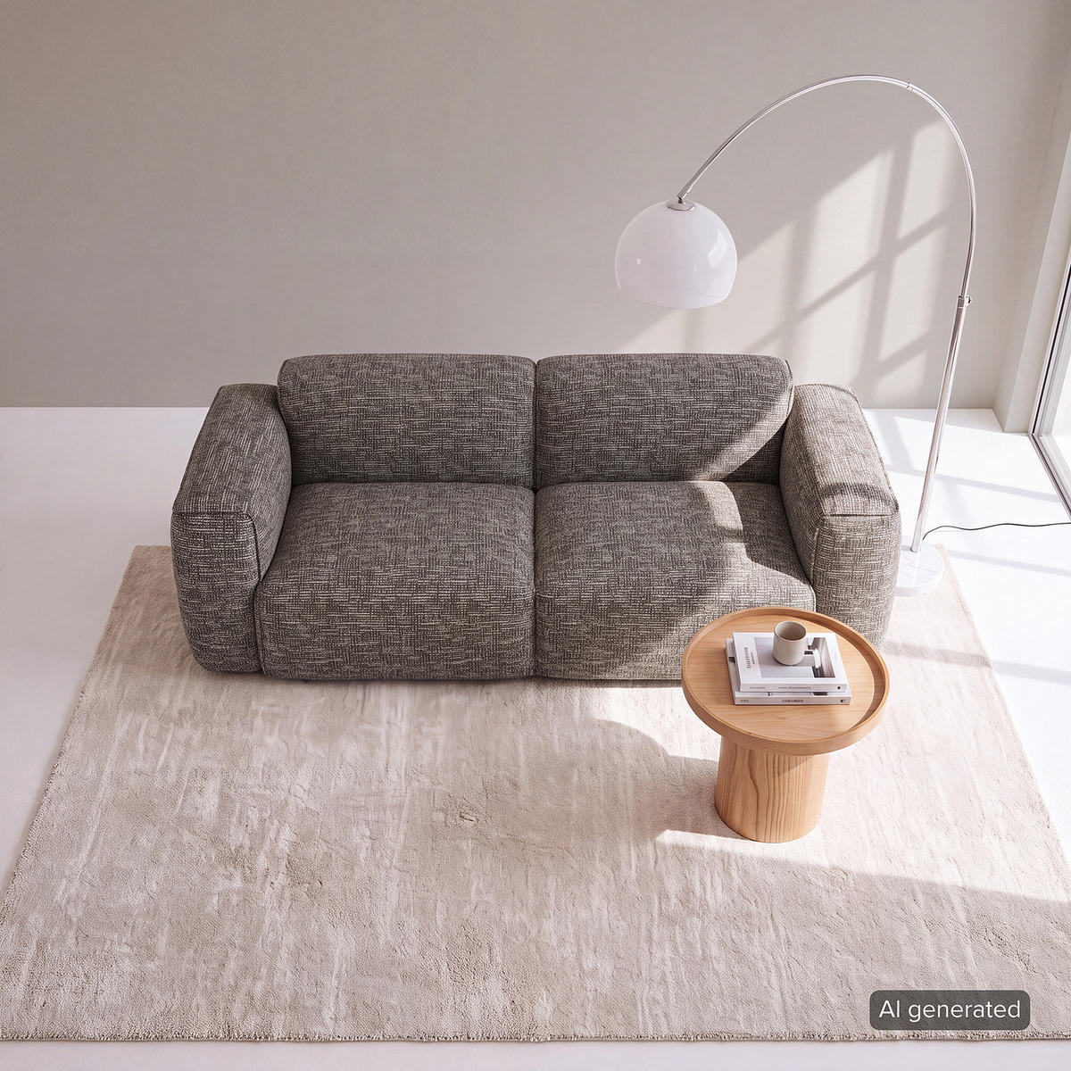 2-SITZER SOFA - Schwarz/Grau, Kunststoff/Textil (220/71/102cm) - home24