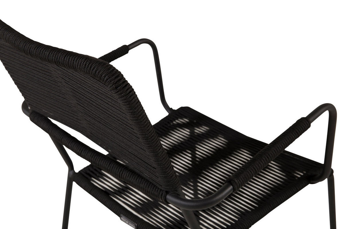 GARTENSTUHL 2er Set Schwarz - Schwarz, Holzwerkstoff (55/85/66cm) - ebuy24